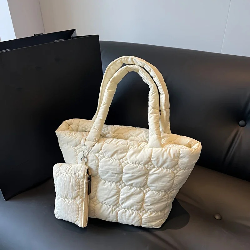 Damen-Einkaufstasche, koreanische Version, modische Handtasche, große Kapazität, Schlüsseltasche, Zubehör, Soft Go Shopping, Campus-Umhängetasche – Detail 8