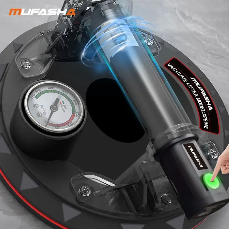 MUFASHA XPB04E Heavy Duty Sucker Electric Vacuum Air Pump Three Layers Sealing Pad Glass Tile Stone Suction Cup Lifter