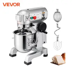 VEVOR 10 15 20 30L Electric Dough Machine Stainless Steel Commercial Cream Egg Whisk Mixer Processor Kitchen Food Stand Blender