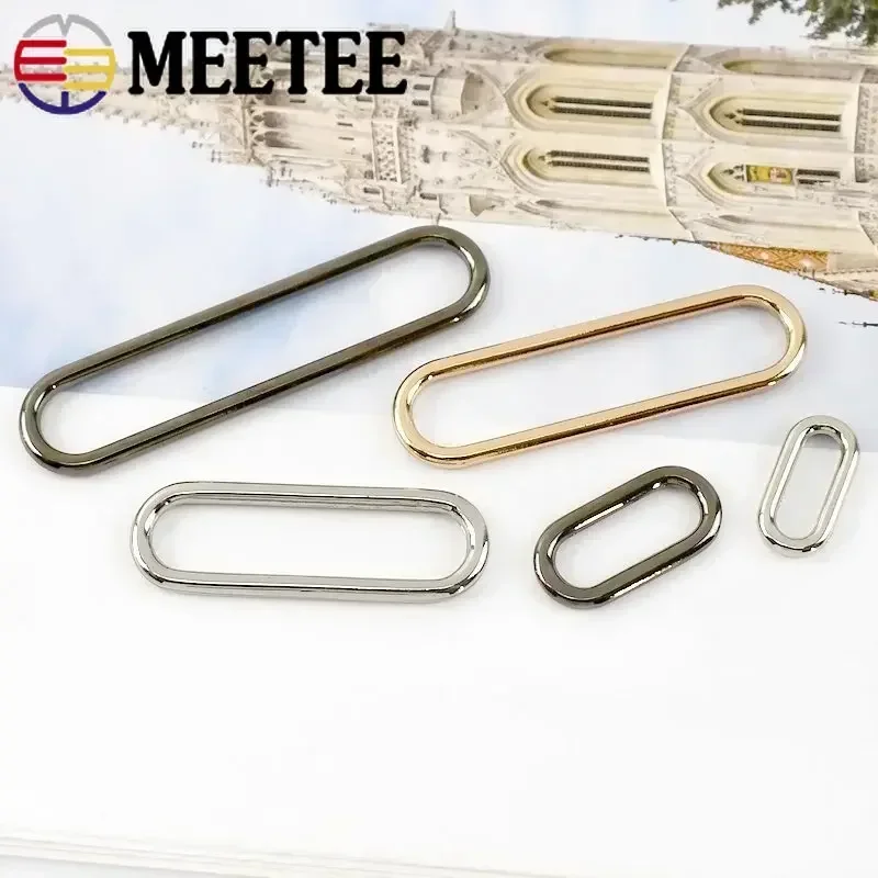 10Pcs 15-60mm Metal O Rings Buckles For Backpack Buckle Webbing Belt Clasp Hook Handbag Strap Adjuster DIY Sewing Accessories