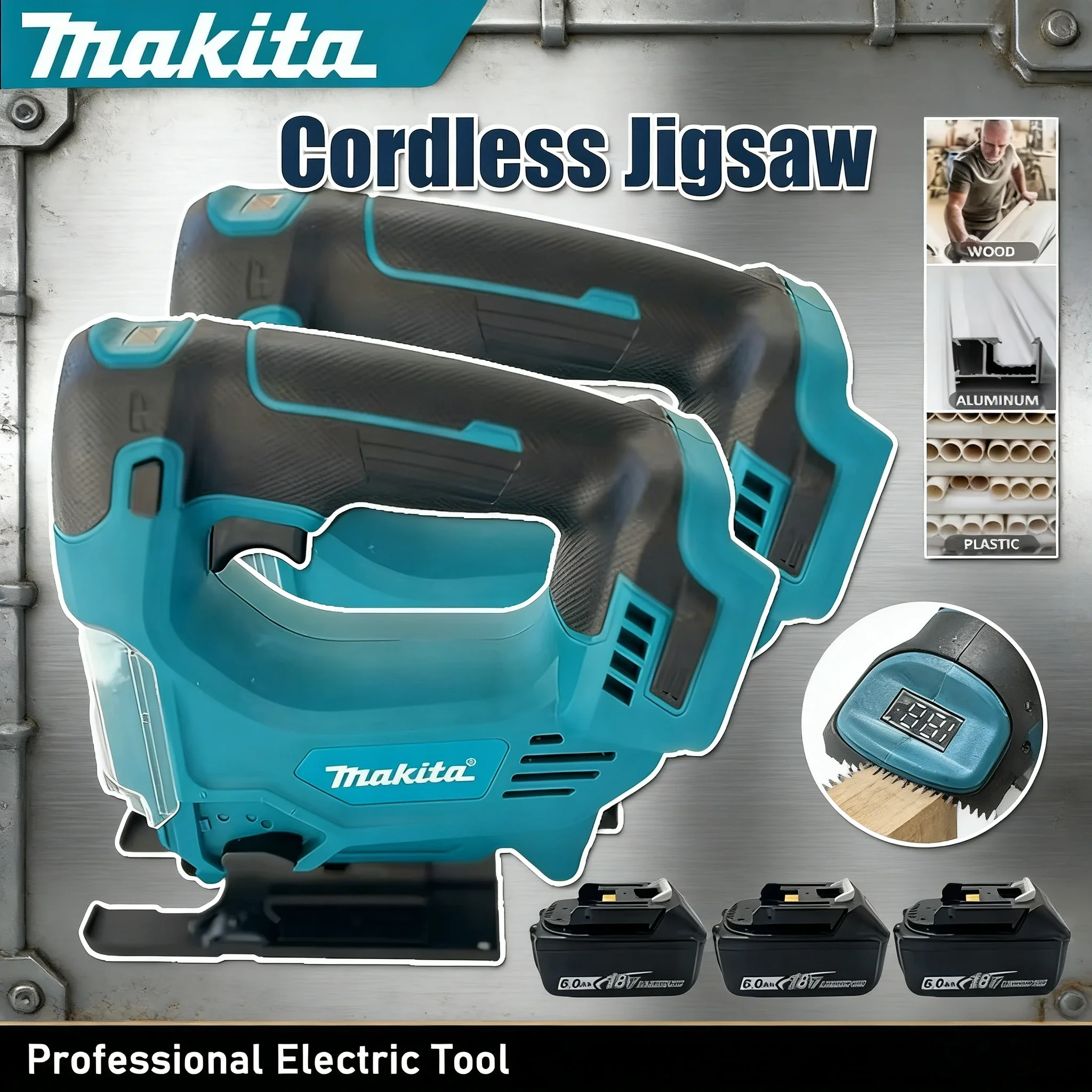 

Makita Portable Cordless Jigsaw Electric Tool Woodworking Multi-Function Design Compatible Tool