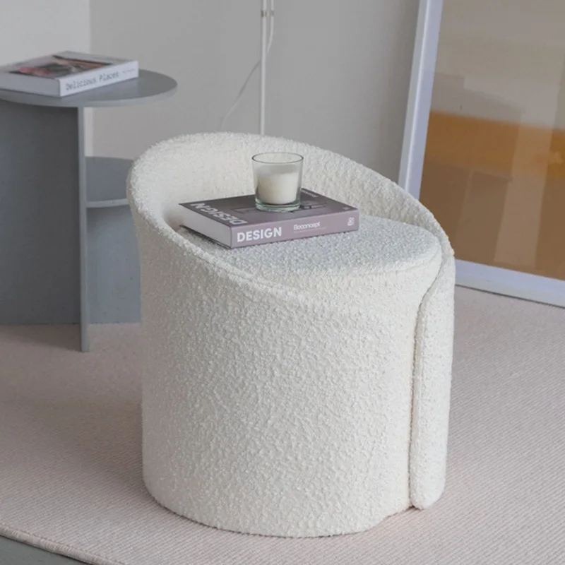 Cream wind round stool household bedroom dressing stool living room sofa low stool