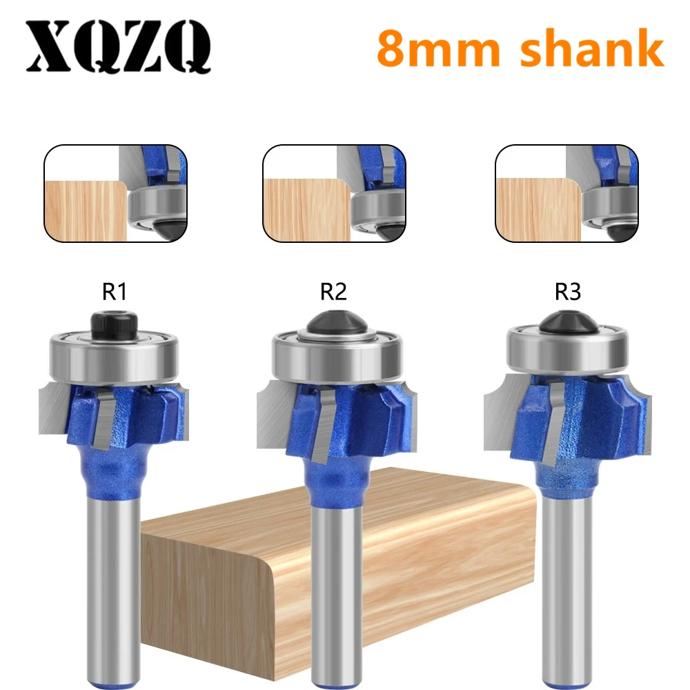 

8mm Shank High Quality 4 flutes Router Bit Set Woodworking Milling Cutter R1 R2 R3 Trimming Knife Edge