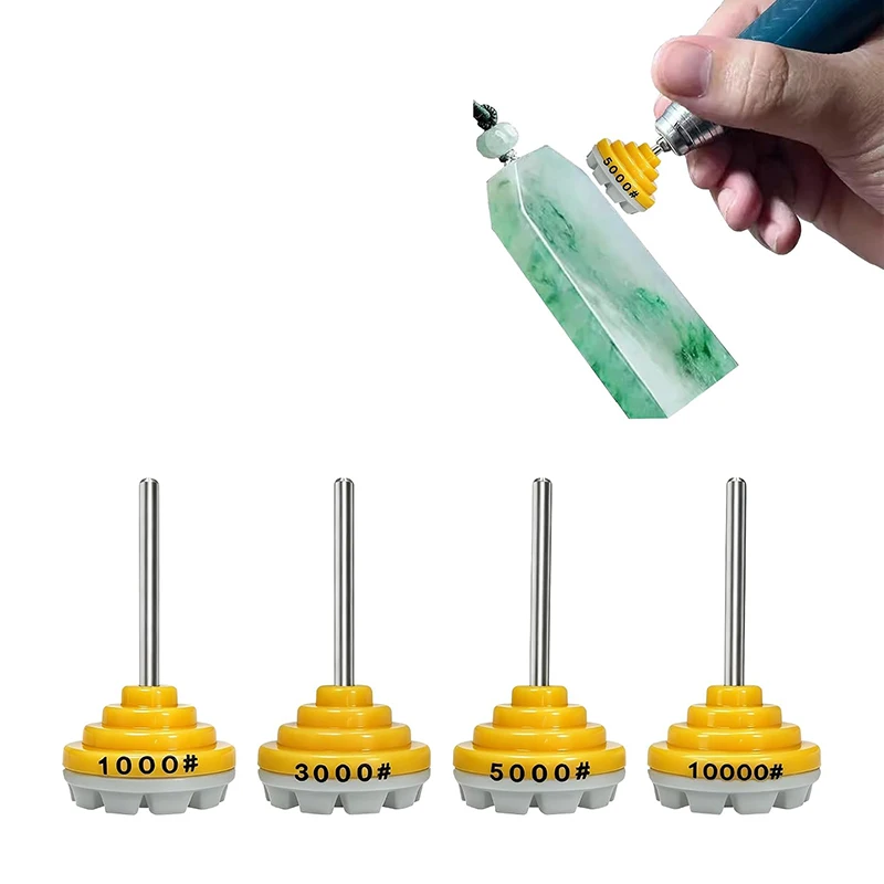 4pcs 1-Inch Integrated Wet Polishing Pads, Professional Jade Polishing Tools High Precision Grinding Discs for Jade Carving Gem