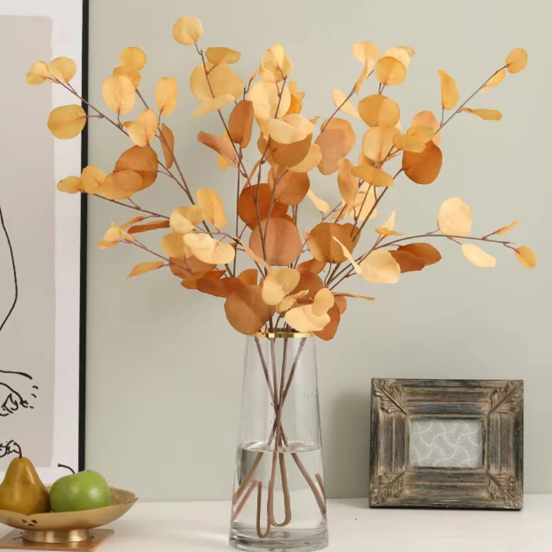 87CM Herbst Eukalyptus Blätter Zweig Seide Künstliche Pflanzen Hochzeit Hause Tisch Dekoration DIY Wand Anordnung