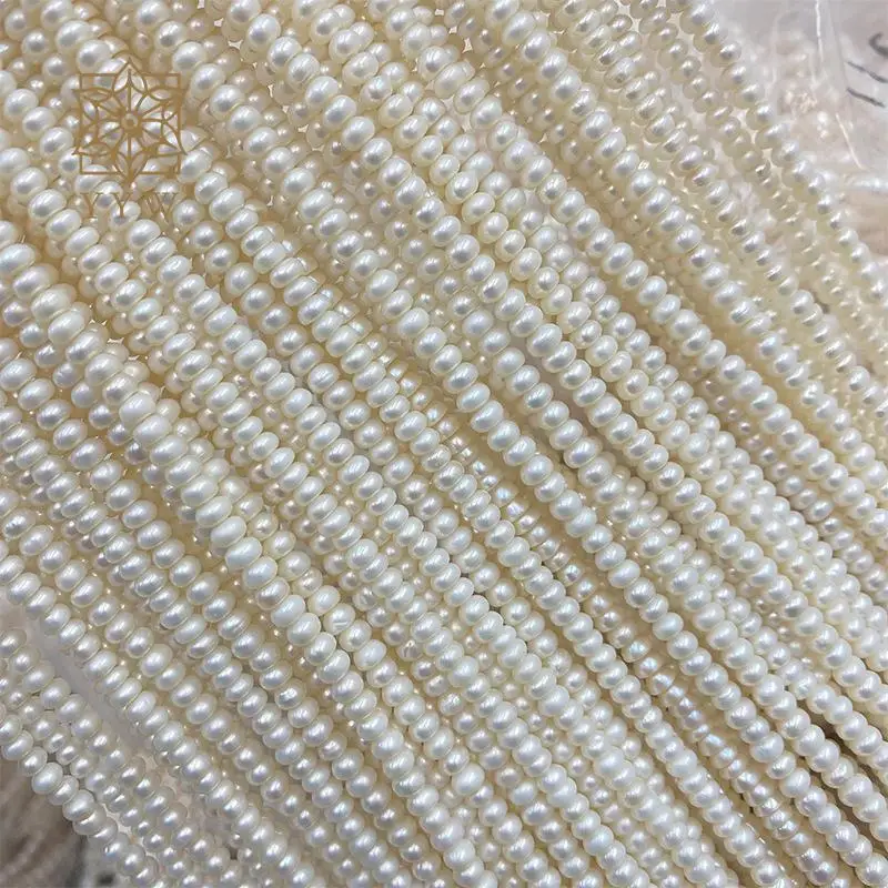 

About 150PCs Cultured Button Freshwater Pearl Beads White 4-5mm Approx Sold Per Approx 14.17inch Strand For Women Jewelry Making