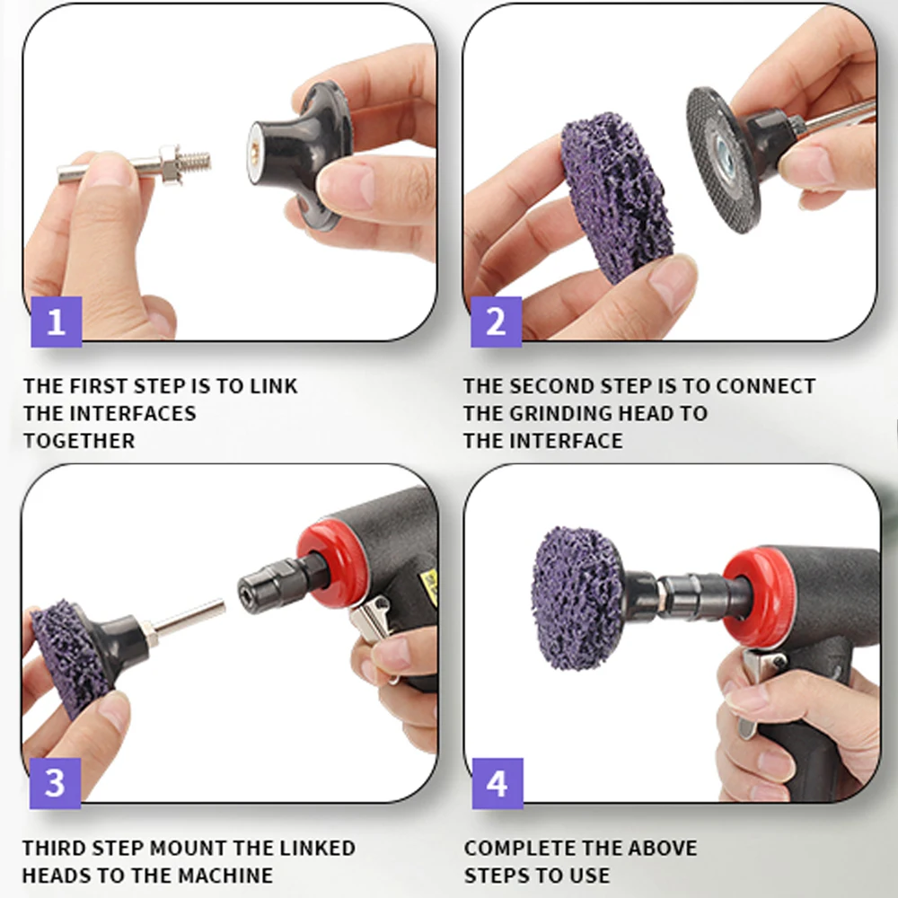 10 pces 2 Polegada rápida mudança fácil tira & discos limpos 50mm para pintura oxidação remoção preparação de superfície automática com 1pc disco almofada titular