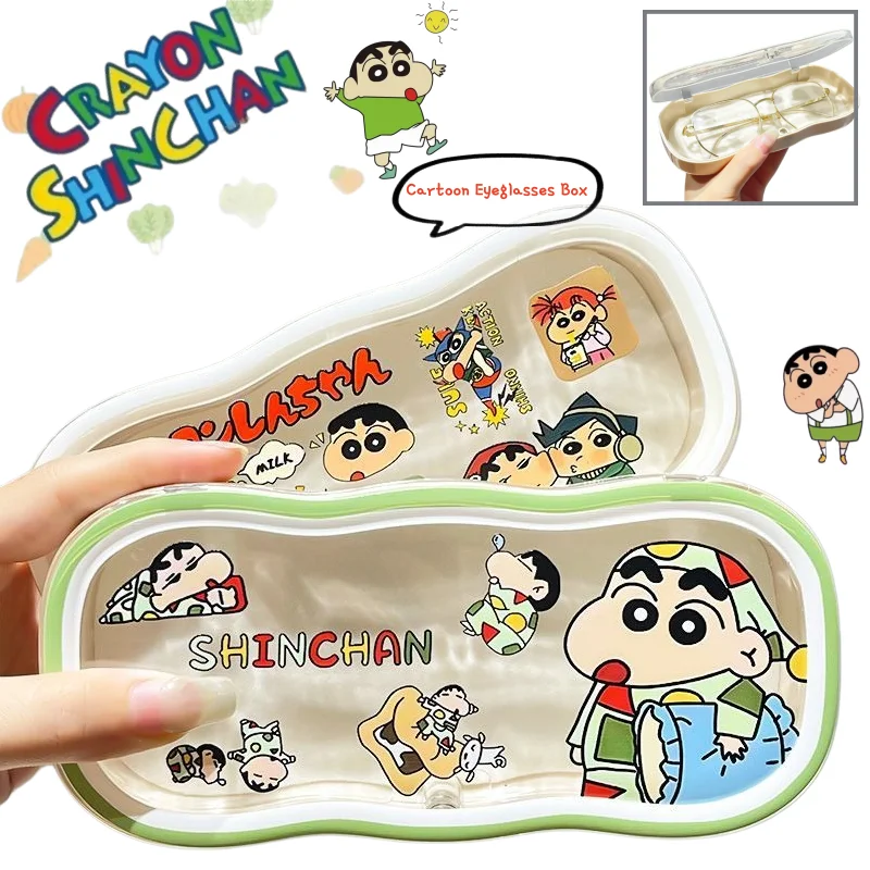 Crayon Shin-chan Anti-fall Portable High-Looking Cartoon Glasses Case Large Frame Cute Fashion High-Looking Glasses Storage Box