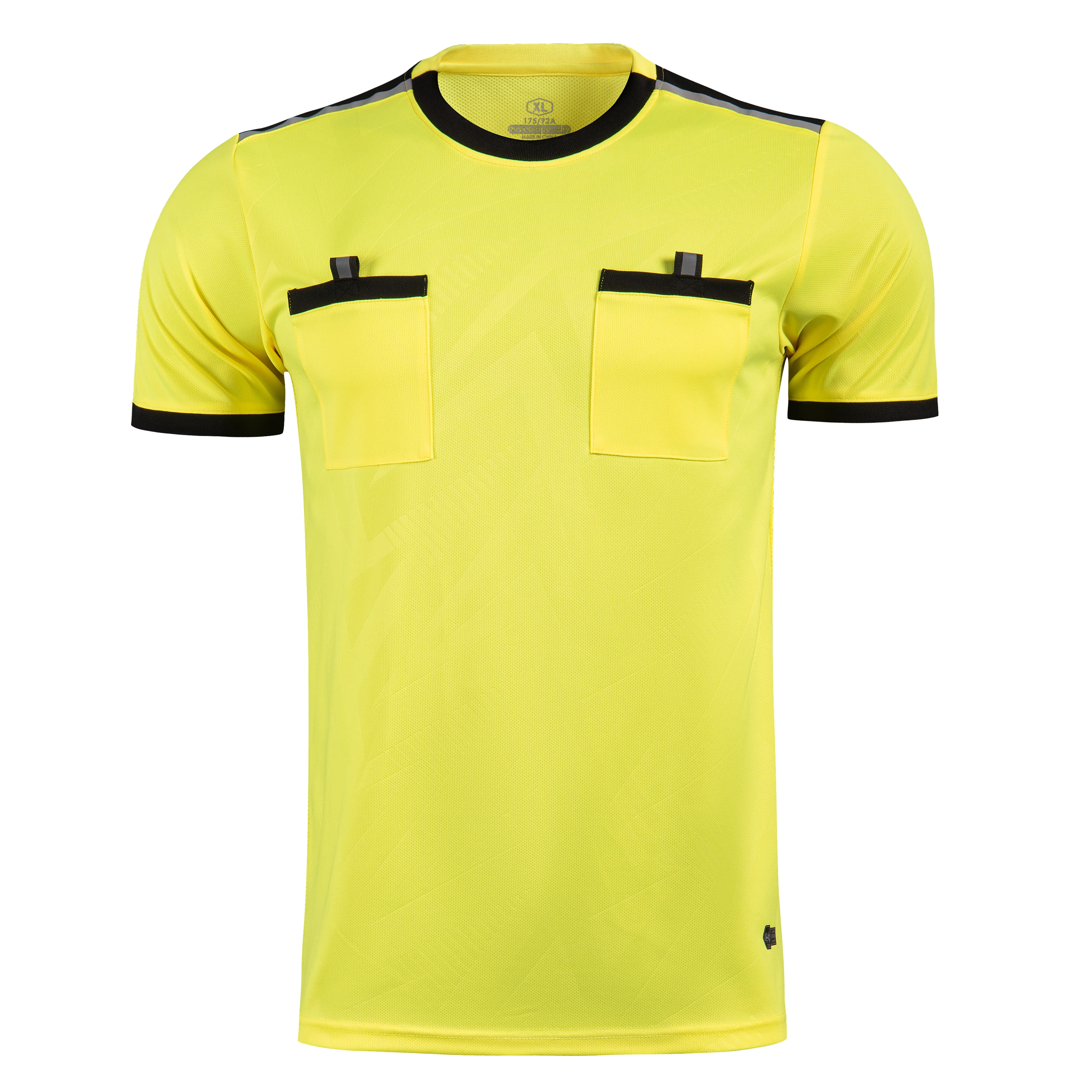 Professional Men Referee Uniforms Soccer Football Jerseys Shirts Pockets Judge Short Sleeve Team Shirt Sportswear Clothes