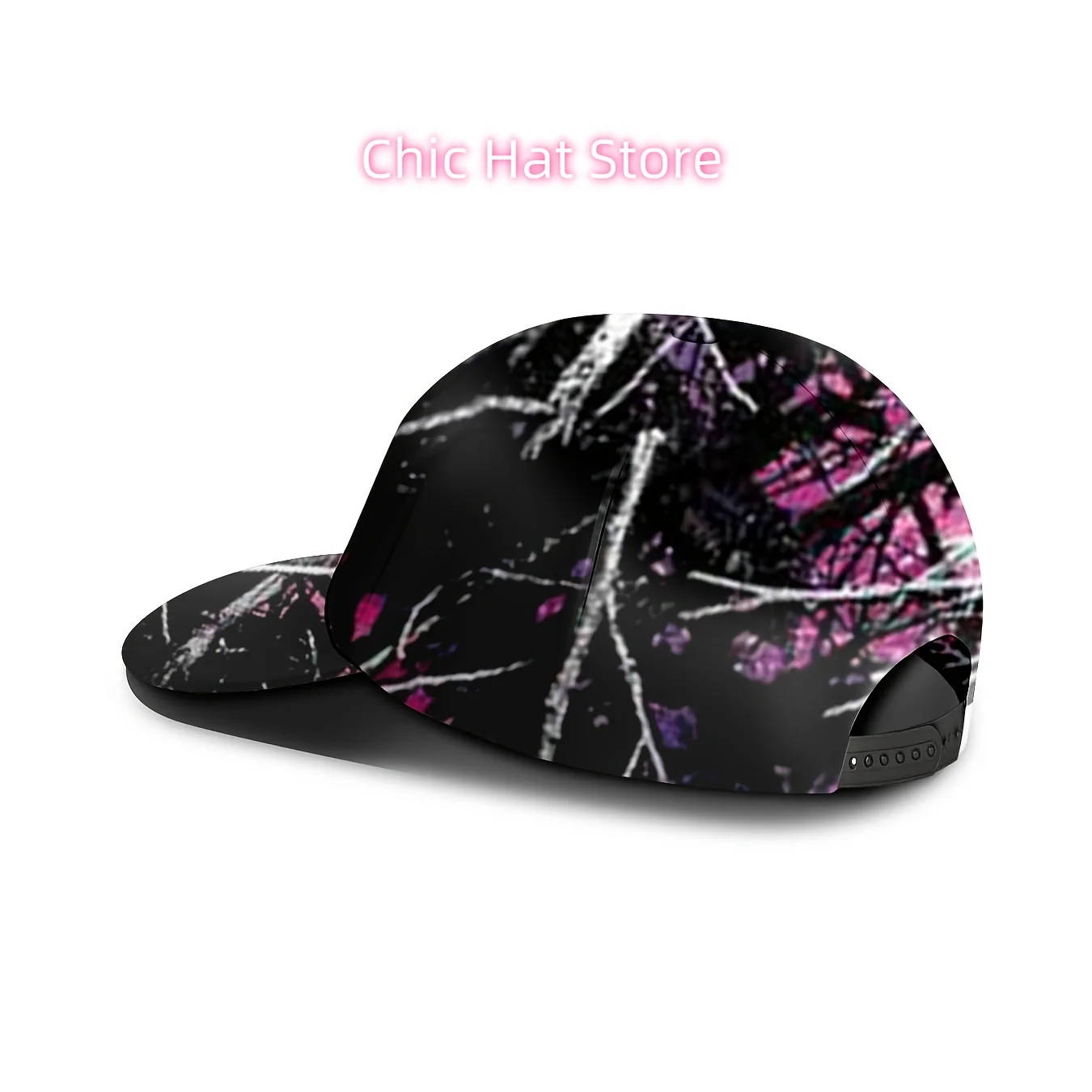 Men's & Women's Purple/Black Camo Hunting Cap with Full-Body Branch Print - Adjustable Outdoor Hiking Hat Suitable for Camping,