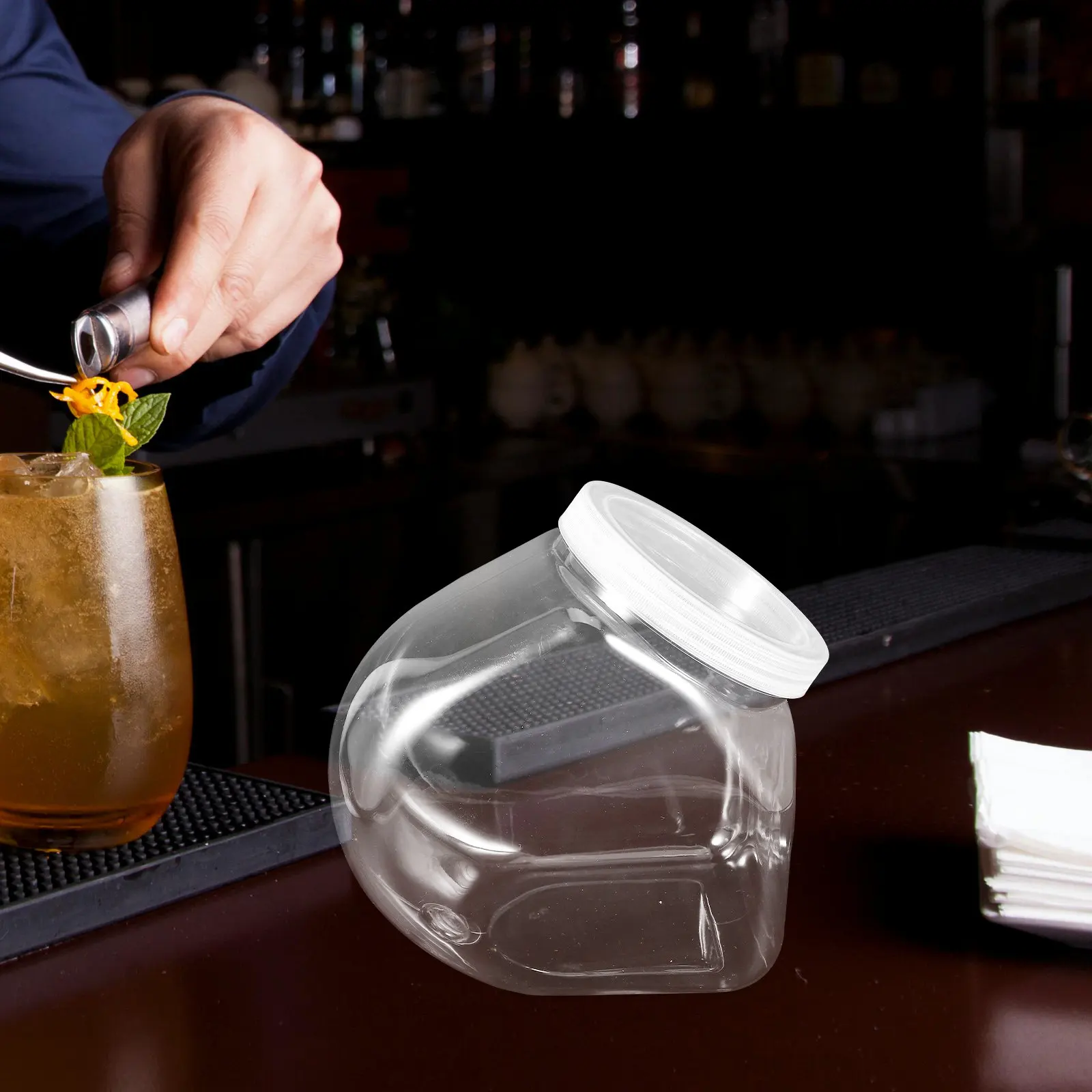 2900Ml Clear Reusable Plastic Bottle Wide Mouth Sealed Storage Container for Liquids Solids Food Cosmetics Juices Sauces