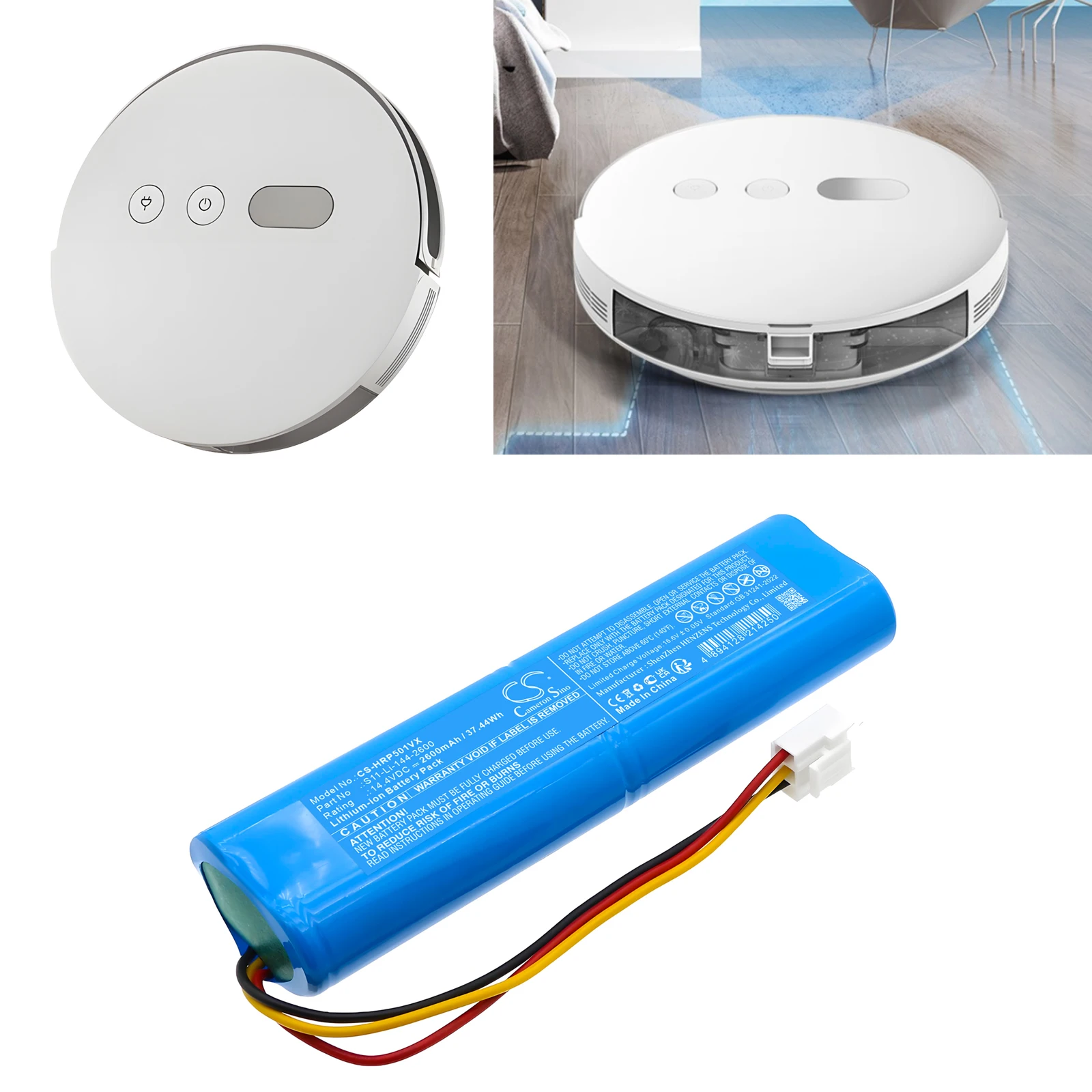 

Сменный аккумулятор CS для Haier P50U1, S50U1, Z50U1, артикул: S11-Li-144-2600, 2600 мАч / 37,44 Вт·ч