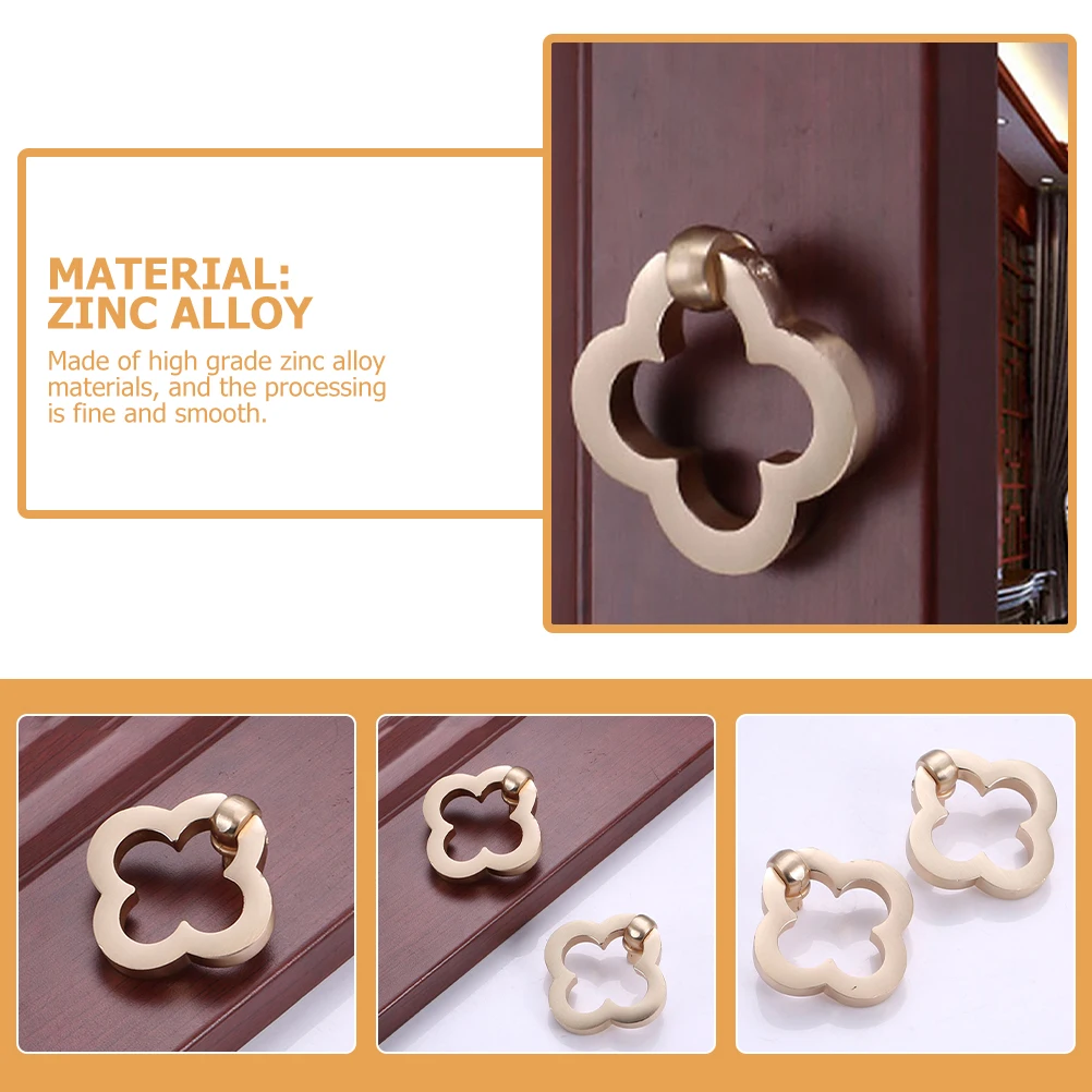 

4 Pcs Golden Handle Cabinet Hardware Door Knobs Accessories Handles for Cabinets Zinc Alloy Dresser Retro Cupboard