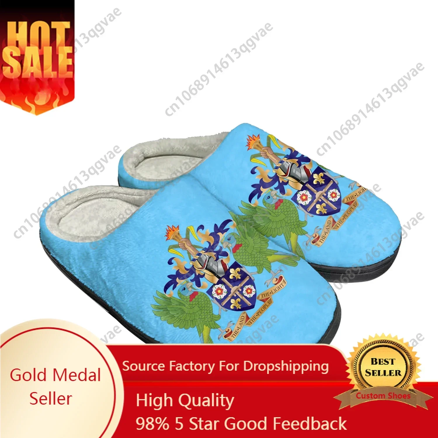 

Saint Lucia Flag Home Cotton Custom Slippers Mens Womens Sandals Plush Bedroom Casual Keep Warm Shoes Thermal Slipper