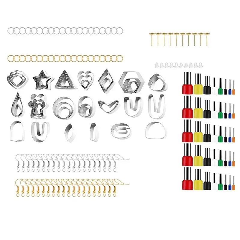 【PARTY  DAY】Polymer Clay Cutters Set, 42 Shapes Stainless Steel Clay Cutters For Polymer Clay Jewelry, 40 Circle Shape Cutters