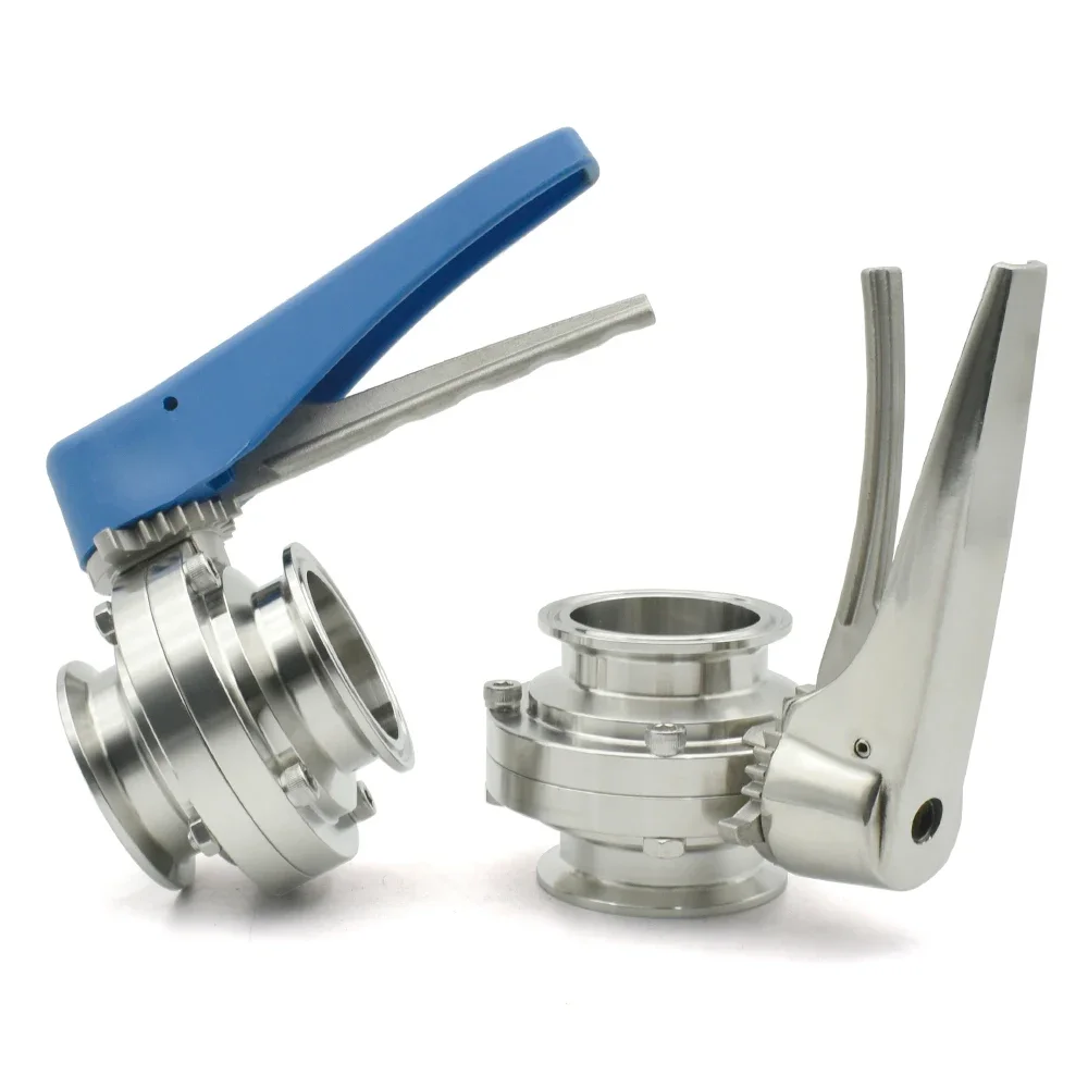 

3/4 "-4" Pipe Outer Diameter Three Clamp SS304 Stainless Steel Squeezing Trigger Flow Control Sanitary Butterfly Valve