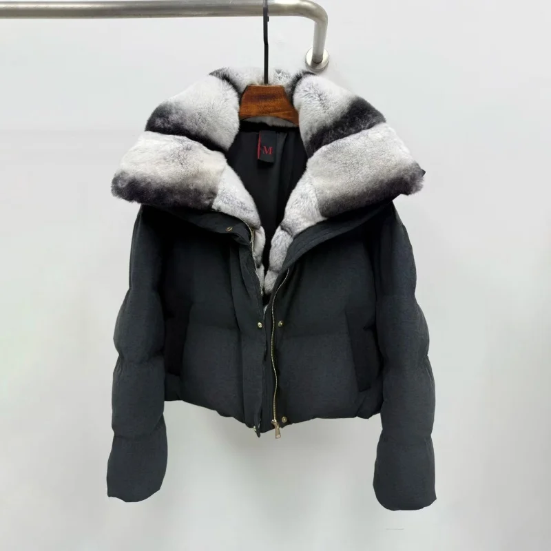 شتاء 2025 عالية الجودة المرأة الفراء طوق سميكة الدافئة أسفل معطف Y2K موضة عادية في الهواء الطلق أوزة أسفل سترة
