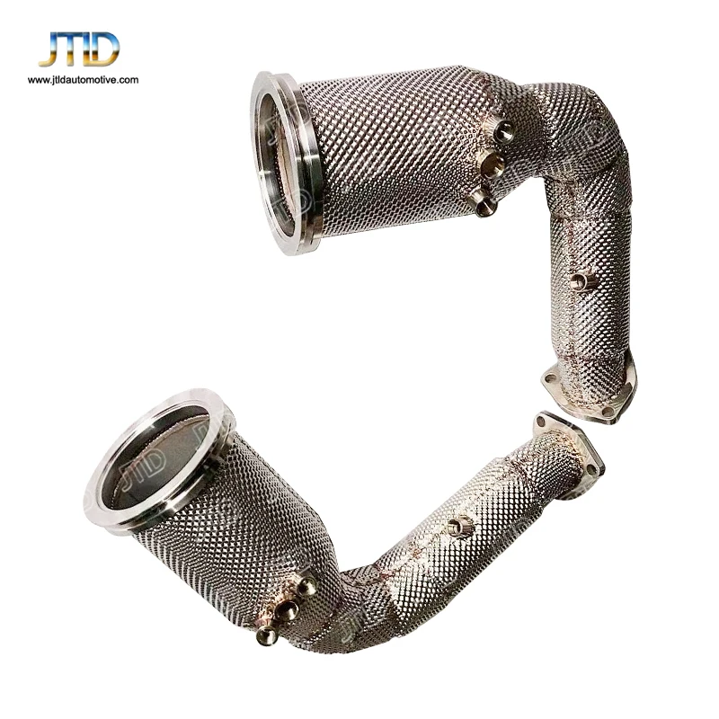 high flow car exhaust catless downpipe for Lamborghini URUS downpipe with heat shield