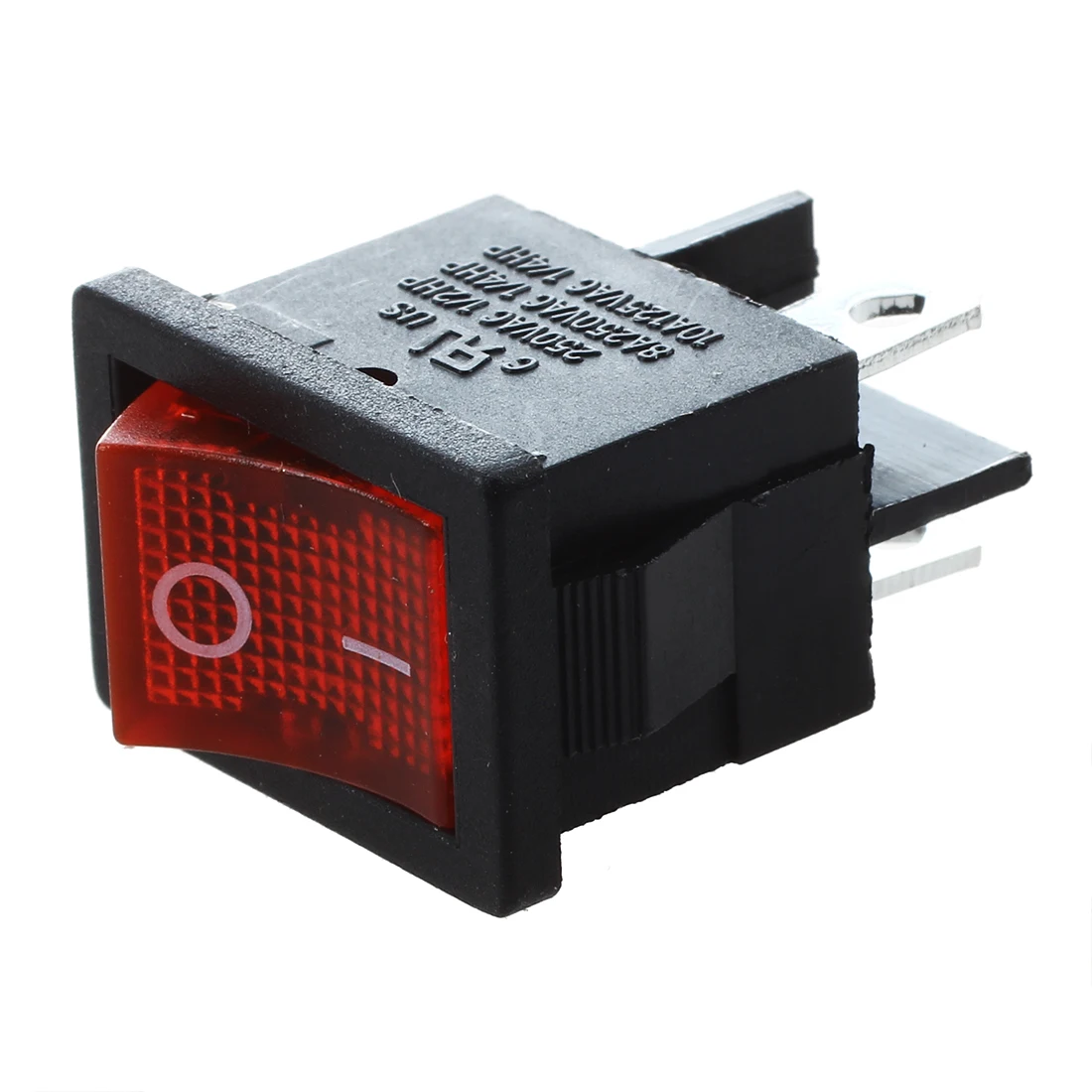 SWXF 3pcs Red Light 4 Pin DPST Snap in Boat Rocker Switch 6A/250V 10A/125V AC
