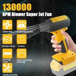 Blower Fan For Dewalt 18-20V Battery 130000RPM Cordless Blower Portable Handheld Turbo Jet Fan Blowers For DCB200 DCB201 DCB203