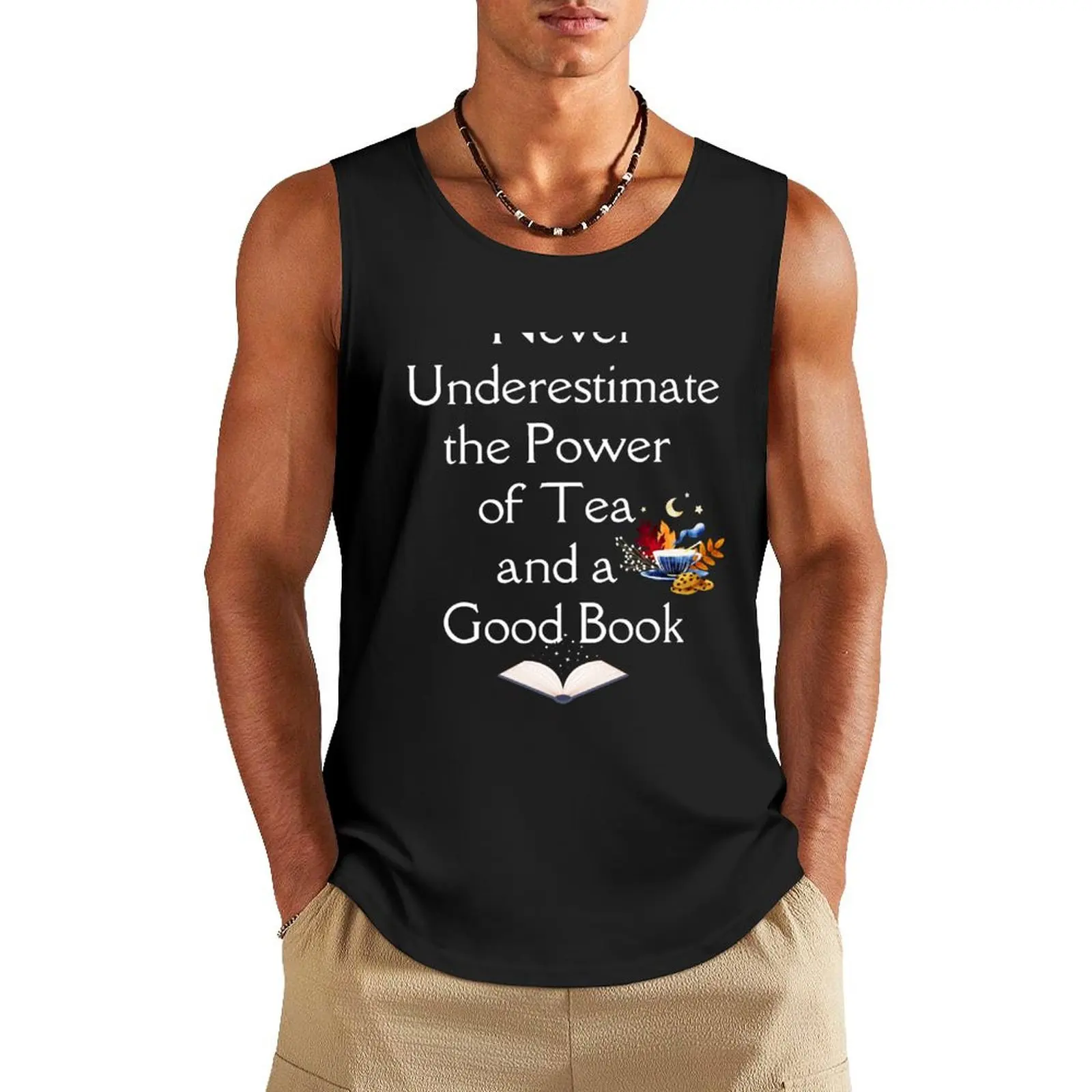 curl up with a good book and a lovely cup of tea Tank Top Male clothes gym