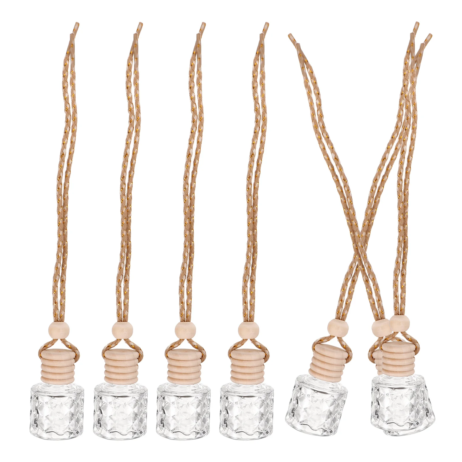 

6pcs Car Perfume Bottle Pendants 8Ml Refillable Freshener For Cars Homes Offices Hanging Diffuser Bottle Empty