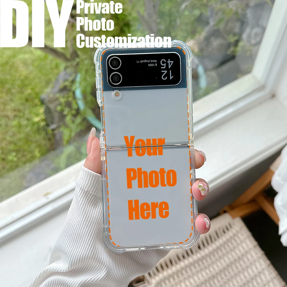 DIY Hot Customized Phone Case for Samsung Galaxy Z Flip4 Flip5 Flip6 Flip7 Fold7 Fold8 ultra 5G Anti-fall Airbag PC Back Cover