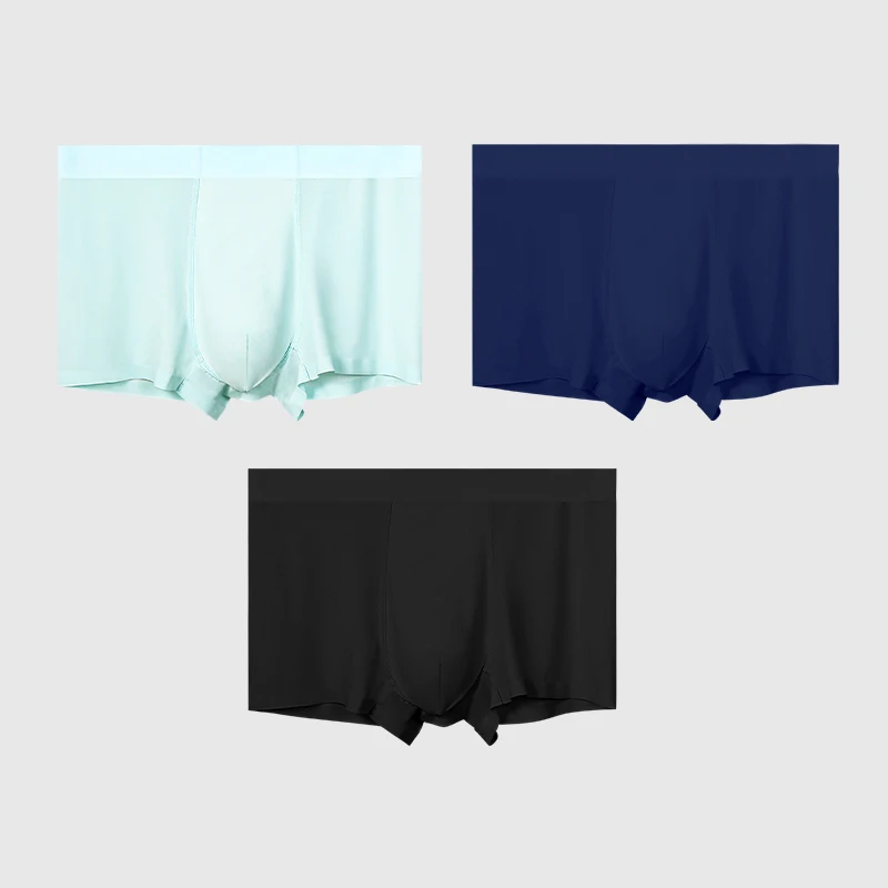 

5PCS Men's ice silk underwear, antibacterial and scratch-free, four-cornered flat pants, summer thin soles, men's sports