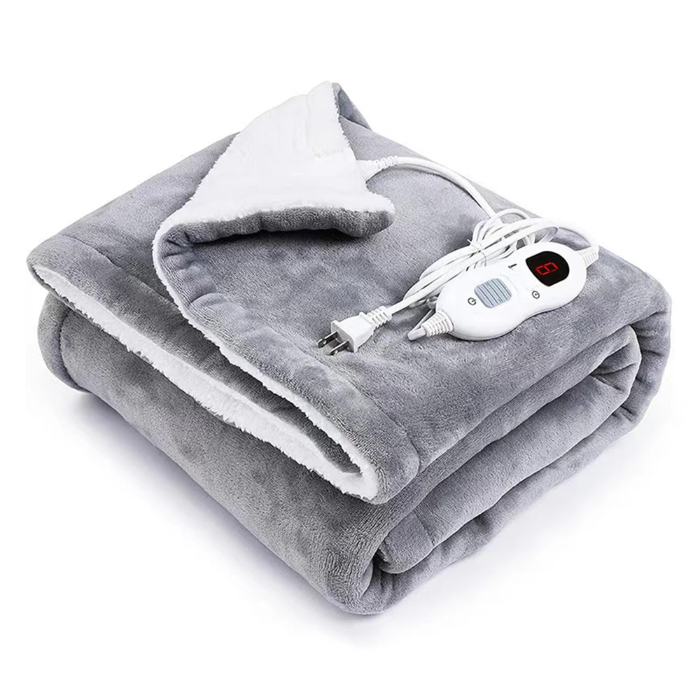 

Heated Blanket Electric 50×60 inches Throw 6 Heating Levels 8 Time Settings Grey Flannel Super-Soft Fabric 200cm Power Cord