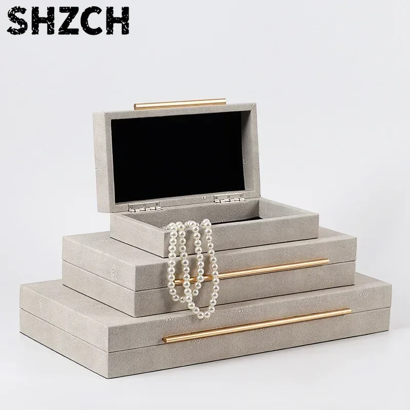 Leather Storage Box for Bedroom Cloakroom and Jewelry Collection High-grade Model Room Vanity Decoration Box