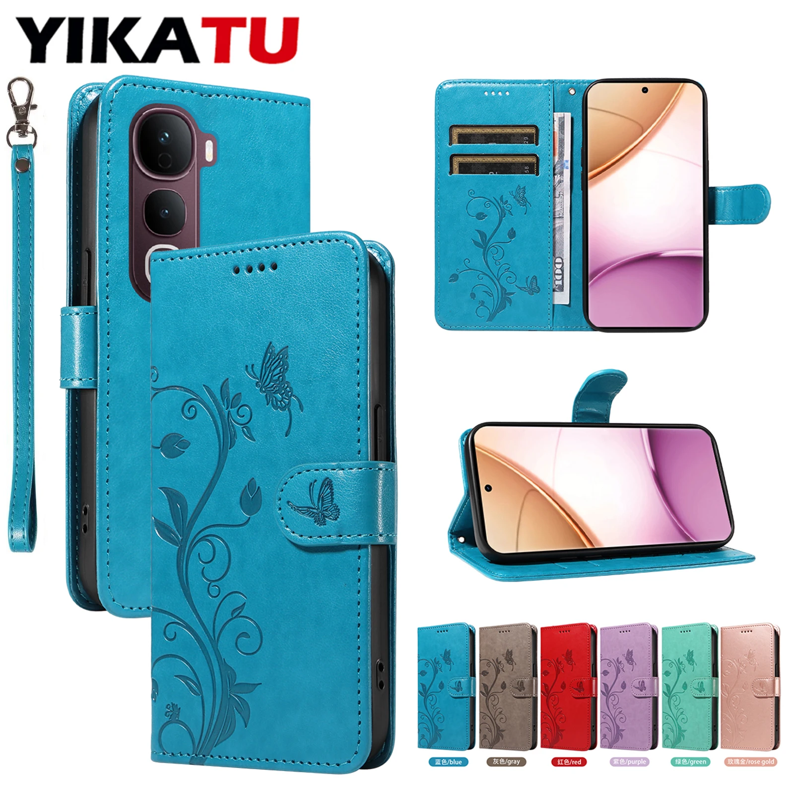 

Magnetic Flip Wallet Case For VIVO V50 V60 Lite 5G V40 SE V30E V30 Pro V29E V29 V27 X300 X200 FE X100 T4X T3X Anti-fall Cover