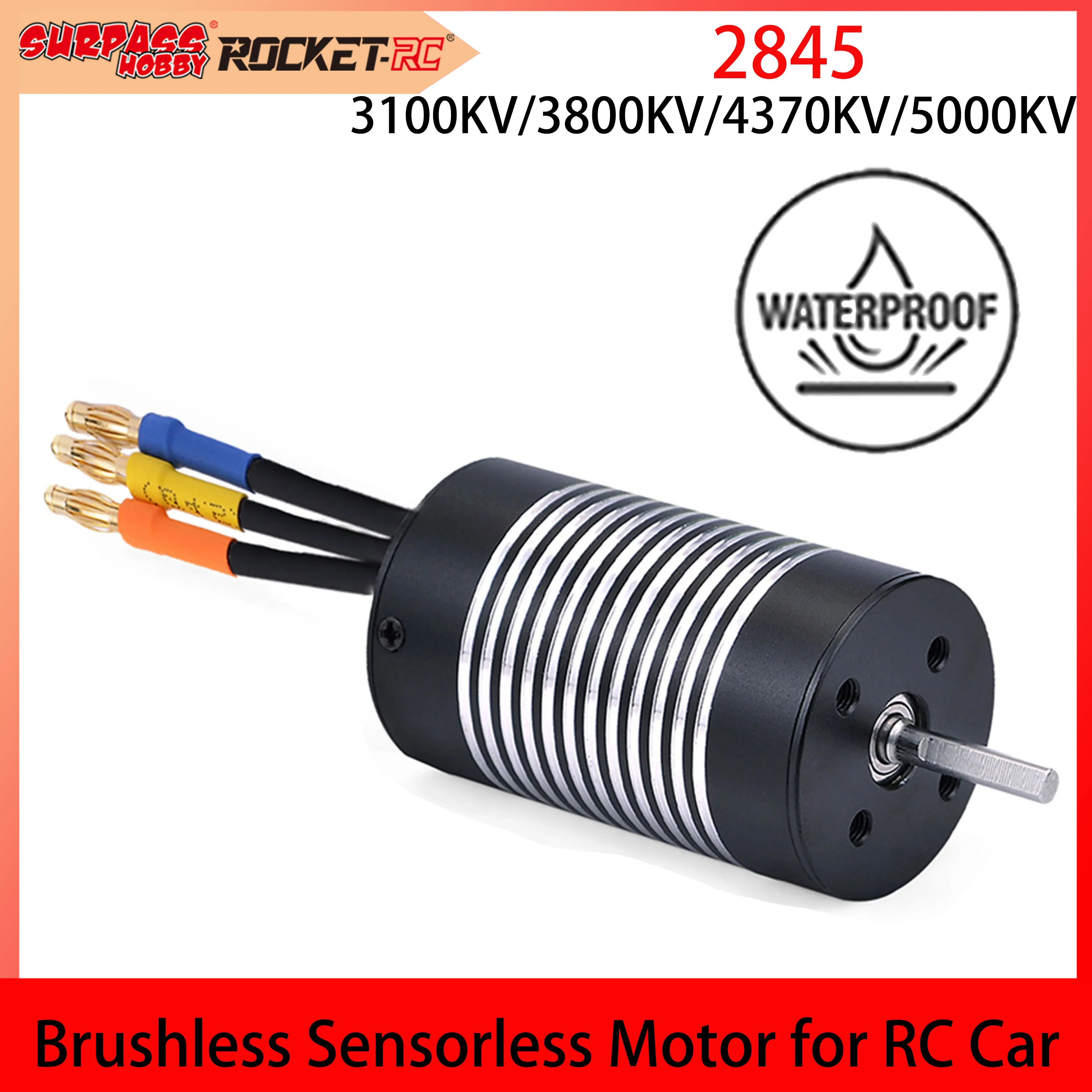 Rocket Waterproof Brushless Sensorless Motor 2845 3100-5000KV for 1/12 1/14 RC Car Traxxas Wltoys 12428 10428 Axial Tamiya HSP