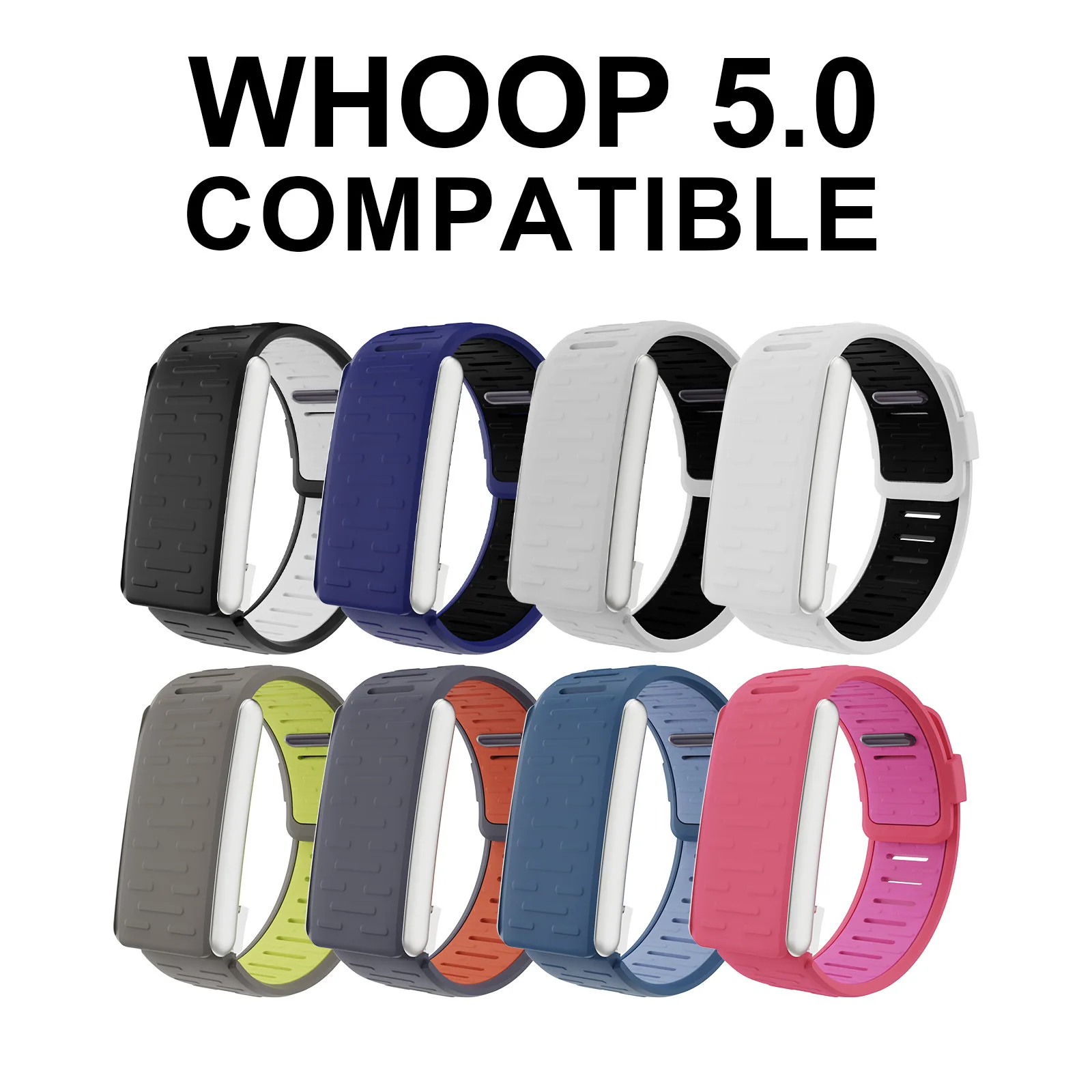 Correa de muñeca de silicona, pulsera de repuesto, correa de reloj transpirable, correa de reloj ajustable para accesorios Whoop 5,0