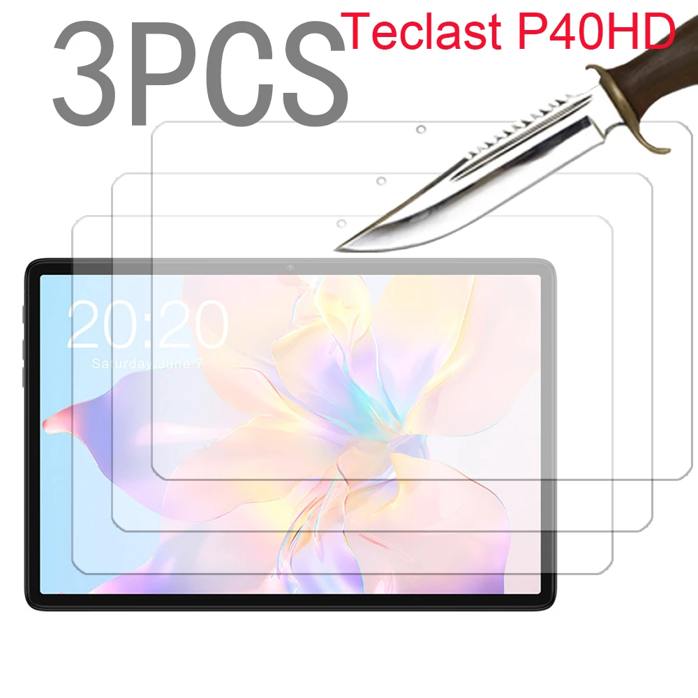 

3PCS for Teclast P40HD P40 HD M40plus Tempered Glass screen protector 3 packs protective tablet film HD Antiscratch