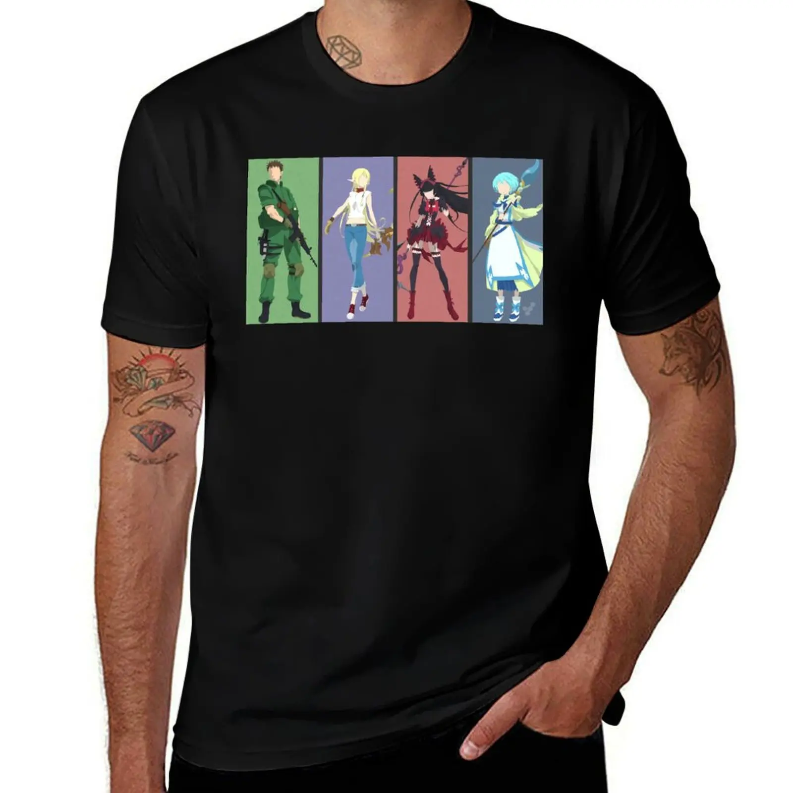 

Gate: Thus the JSDF Fought There! T-Shirt sweat Man t-shirt street wear t shirt for men
