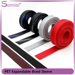 PET Expandable Braided Sleeve 2/4/6/8/10/12/14/16/20/25/30/40mm High Density Nylon DIY Sheath Braided Case For Cables