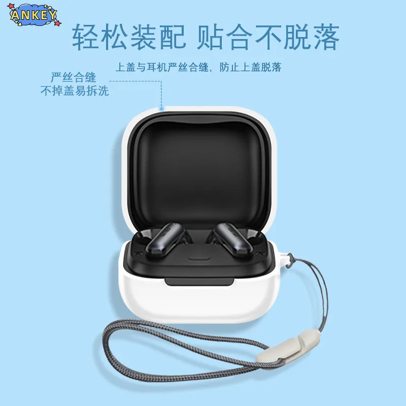 لسماعات EarFun Air Pro 4i TW230، غطاء سيليكون ممتاز، منفذ شحن قابل للصدمات مع حبل قصير #4