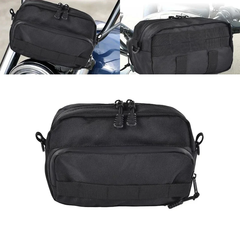 

Handlebar Bag Universal Front Fork Storage Accessory Saddle Package Compatible with Cruiser Softail Dyna Sportsters