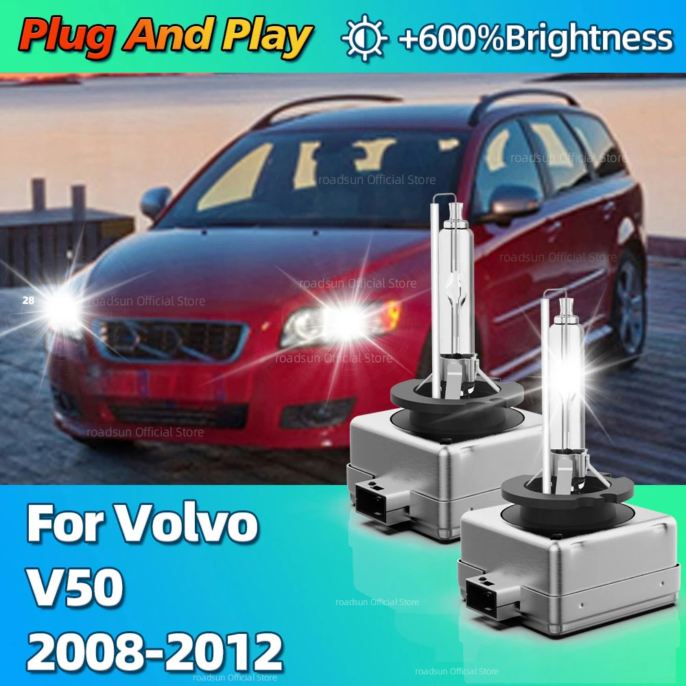 

High Quality HID Headlight D1S Xenon Car Bulbs 12V 35W 6000K Auto Lamps For Volvo V50 2008 2009 2010 2011 Longer Life 2012