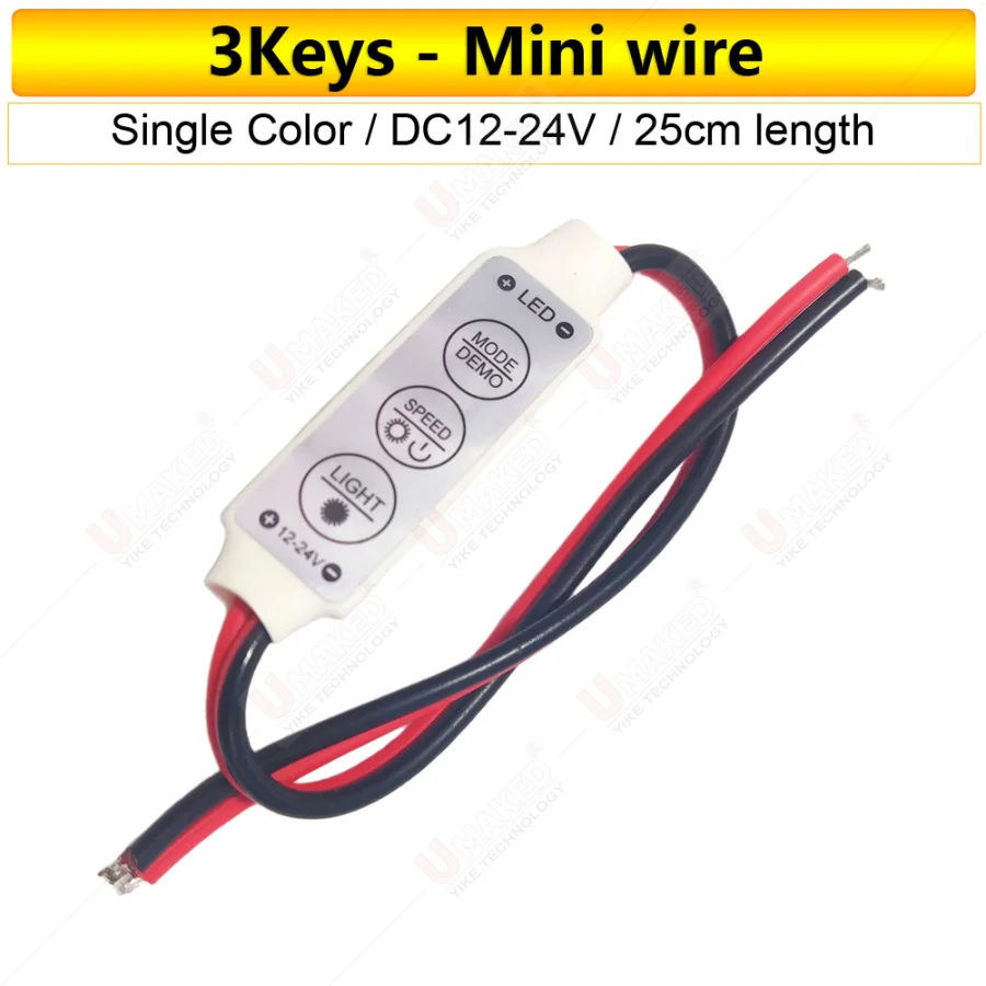 Mini dimmer 3 Keys Controller DC 12V 24V Mini LED Strip Single Color For SMD 3528/5050/5730/5630/3014 LED Strip Lights bar light