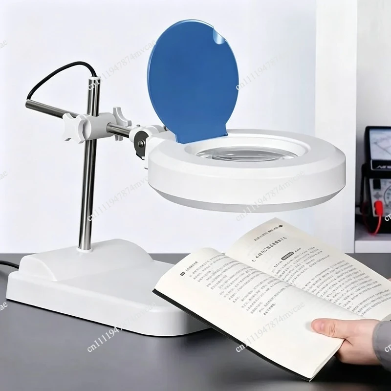 AC 220V Table Magnifier with LED Light – High Magnification 30X for Electronics Repair, Inspection & Industrial Use X24