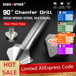 High-Speed Steel Straight-Shank 90-Degree Chamfering Bit - Triple/Single Edge Countersink Screw Deburring Drill 1/5/10 Pcs Set