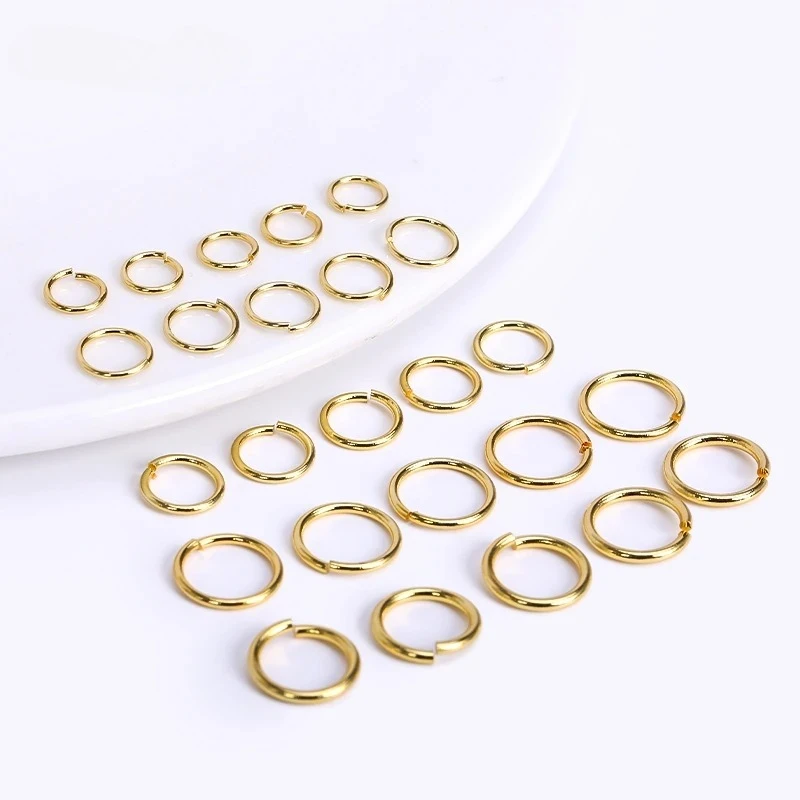 

18-каратное позолоченное кольцо для изготовления ювелирных изделий, латунные открытые соединительные кольца для DIY ювелирных аксессуаров оптом