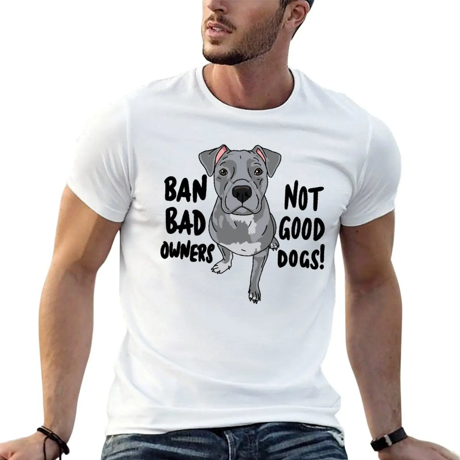

Ban bad owners, not good dogs! T-Shirt t shirts for man pack cotton essential t shirt T-Shirt