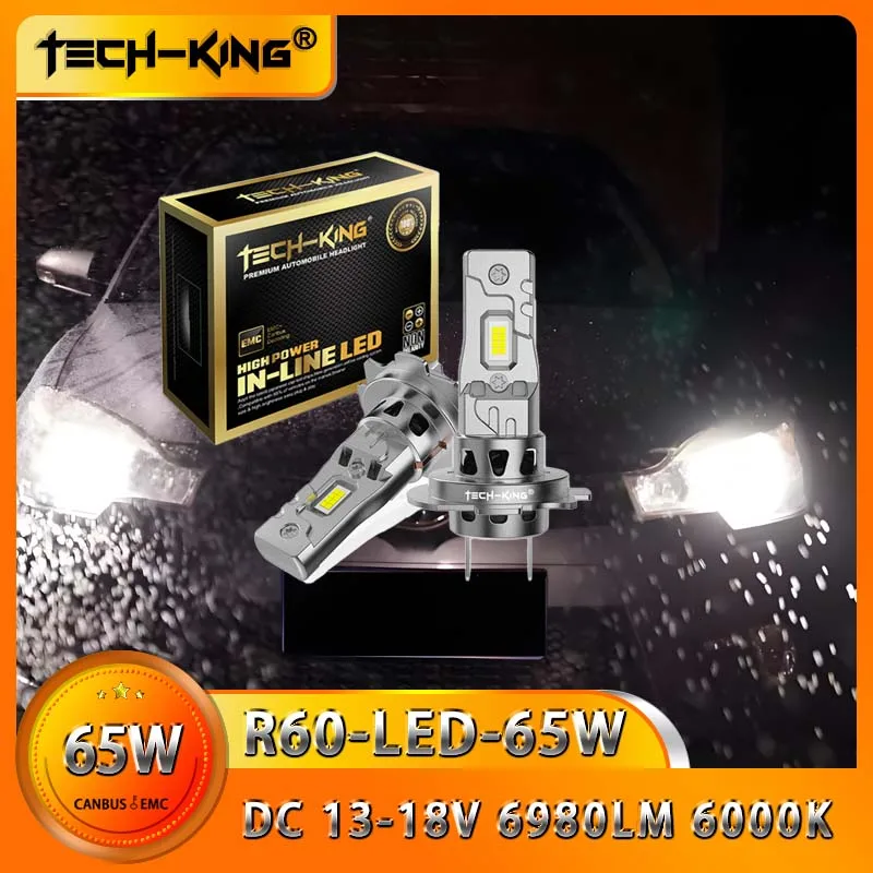 

2 H7 LED bulb headlights kit Mini fanless 65W CSP car headlights VW Golf 7 mk6 Jetta Charan Polo Automobile parts