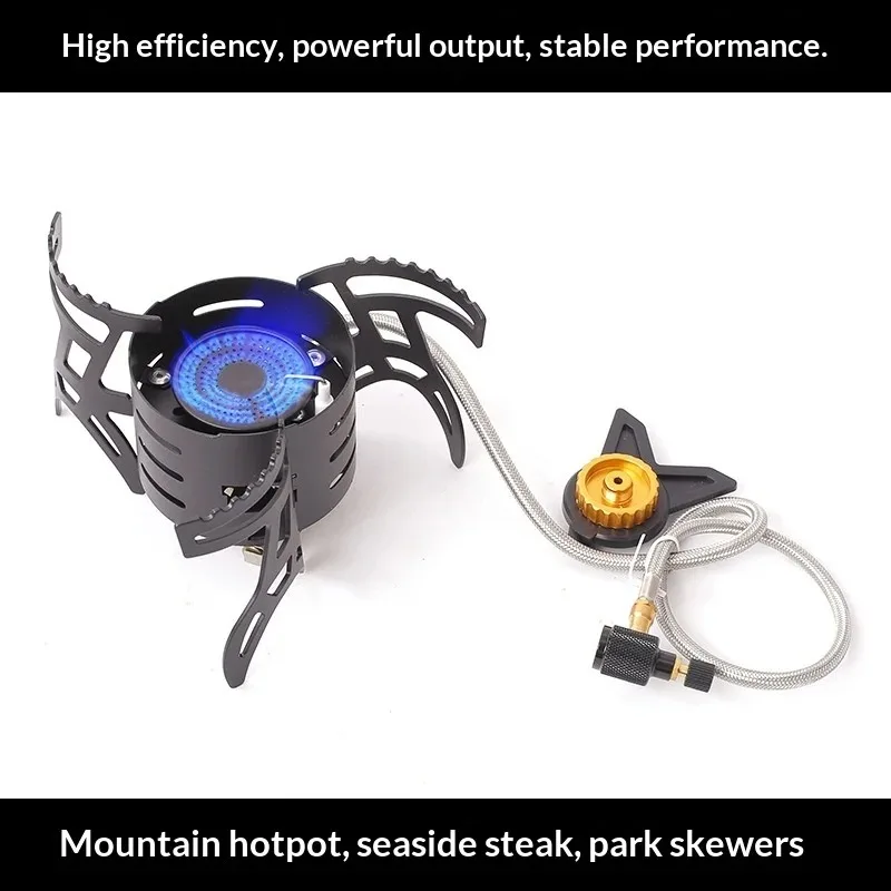 Outdoor split type removable explosion-proof portable gas stove, foldable windproof tea camping