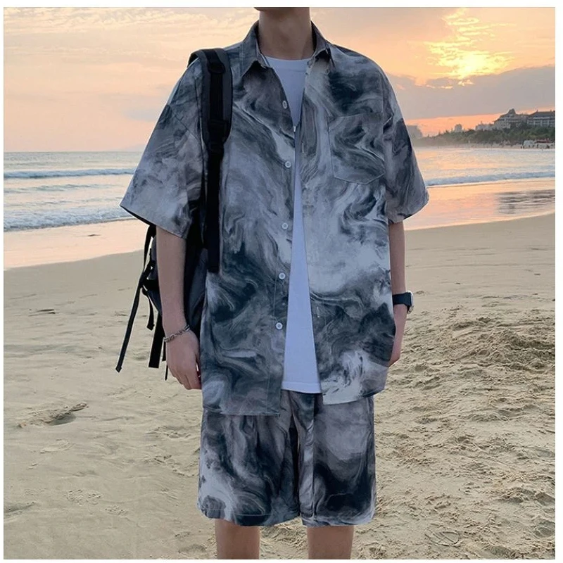 Ensemble chemise et short tie- - Beach Shirt Hawaiian avis et prix
