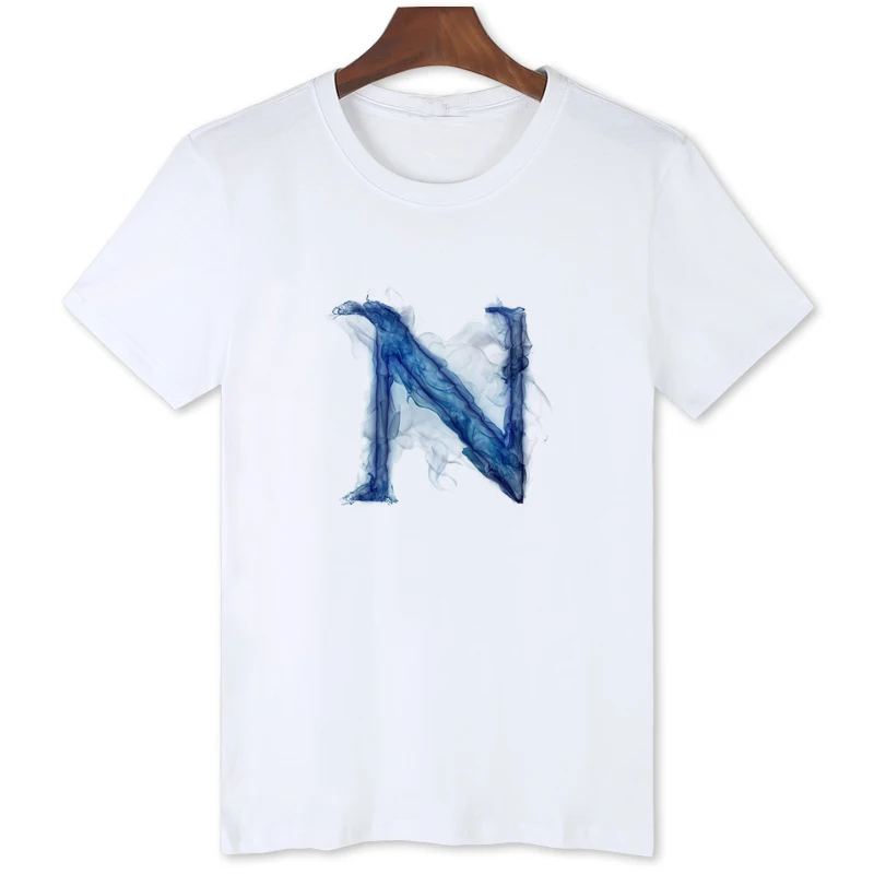 Capital letter N printed T-shirt New Creative Fashion Men's Top Tee Original Brand Casual and comfortable Shirt B1-81