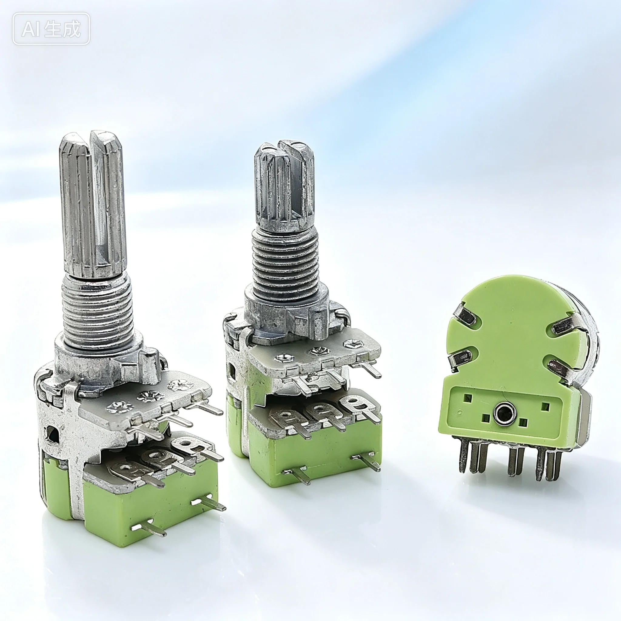 30pcs for R125G 8Pin Dual Potentiometer With Switch B50K 15mm 20mm Shaft for Amplifier Volume Control