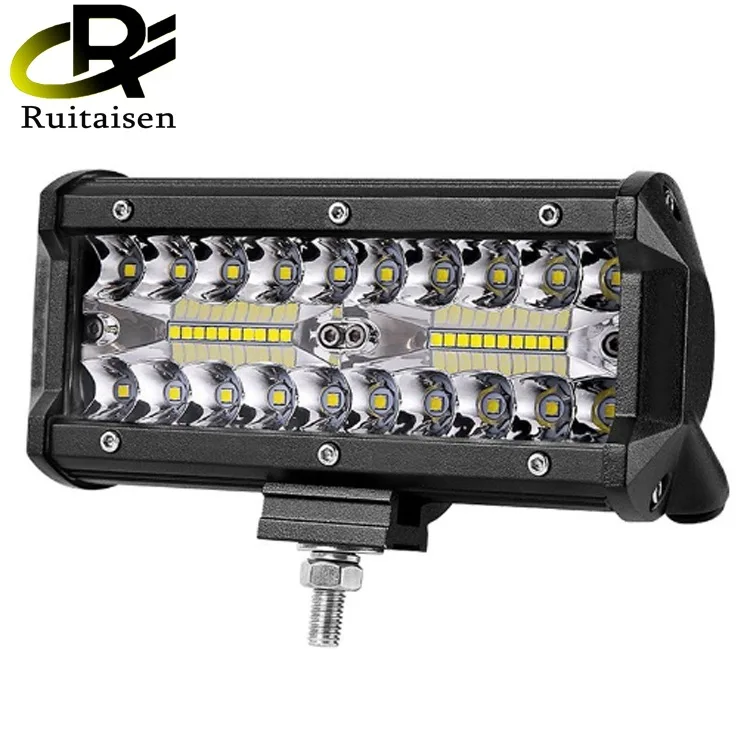 7 inch 120W LED light bar three rows of 7 inch work light signal light